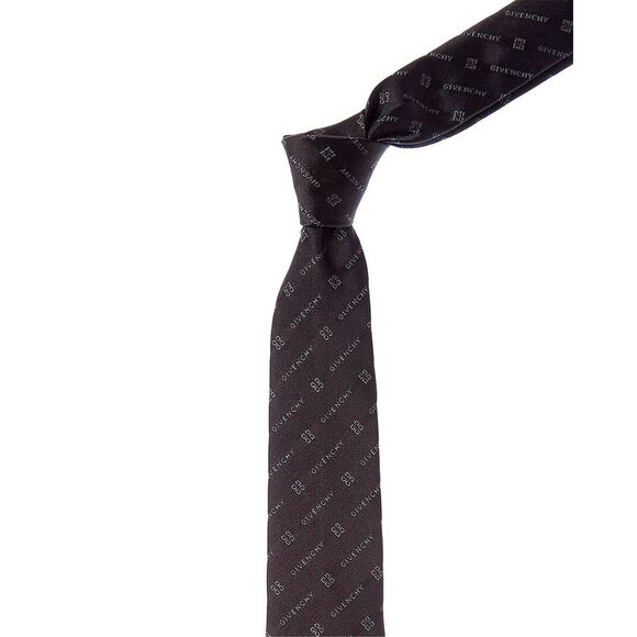 Givenchy Diagonal Logo Silk Tie Black